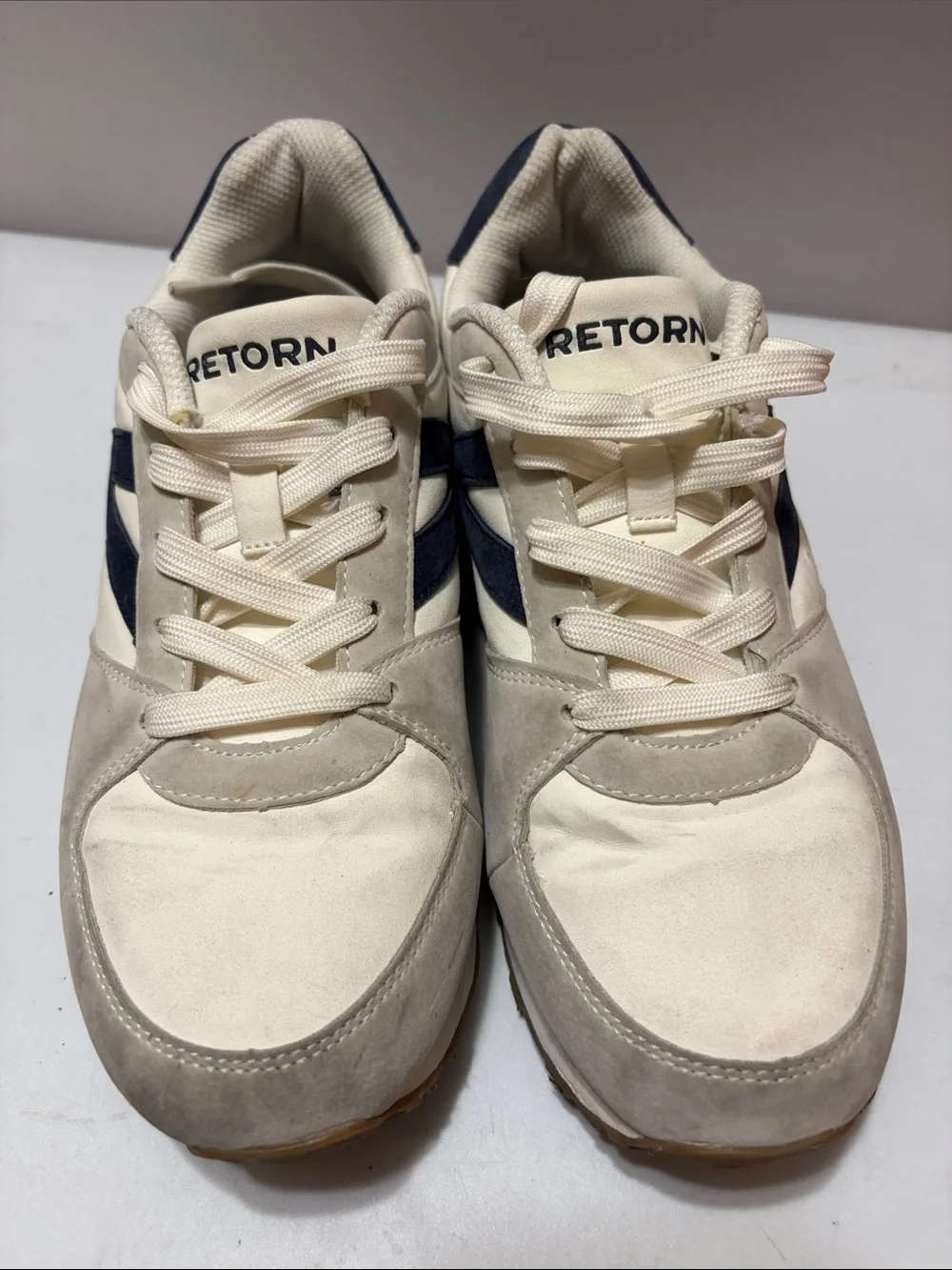 Tretorn Lillian White Navy Retro Comfort Sneakers Sz 9 Women